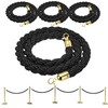 4 PCS Stanchion Set for Party - Black Rope Stanchions