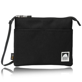 Sierra Designs 20969361 Cordura Shoulder Bag, Plain, Basic Surround Pocket, Multiple Pockets, Black