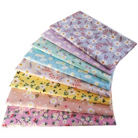 18" x 22" Fat Quarters Quilting Cotton Fabric Bundles for Sewing, 8 PCS Flowers