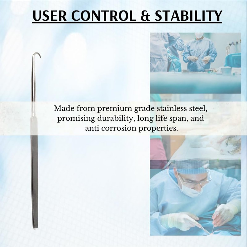 Round Hook 6" Length Surgical Medical Instrument Made of Stainless