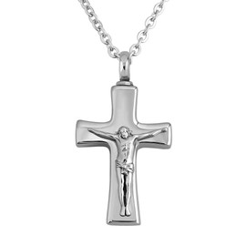 CharmSStory Black Cross Necklace for Ashes Cremation Keepsake Memorial Urn Pendant Necklaces (Corss Style 4)