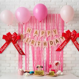 hurifeng Large Red Bow for Car, Gift Bow 23 Inches - Perfect Decoration for Birthday Gifts, Wedding, Car, Bike, and More - Reusable with Pull Cord (Red)