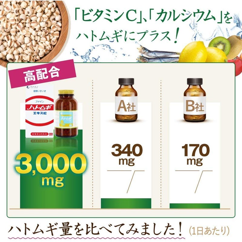 Fine Japan Demon Barley Extract, 680 Capsules, Vitamin C, Vitamin