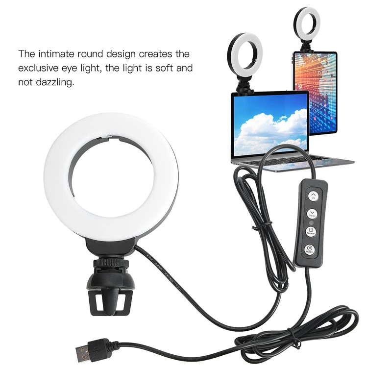 LED Dimmable Ring Light, Ring Light Black 4 Inch Brightness