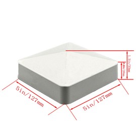 5" x 5" Vinyl Fence Post Caps, 4 Pack Decorative PVC Square Fence Post Top Cover Suitable for Fence, Deck, Mailbox Posts, Outdoor Use (for Actual 5" x 5" Vinyl Posts, Not for Wood Posts)