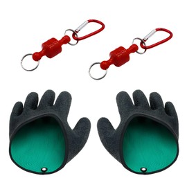 JazRvr Landing Glove Pike 4-Piece Set Fishing Gloves with Magnetic Closure, Waterproof and Non-Slip for Safe Handling of Predatory Fish, Ideal for Fishing Accessories and Outdoor Activities
