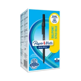 PaperMate Medium Point (1.0 mm) Write Bros Ballpoint Pen, Black, Box of 60