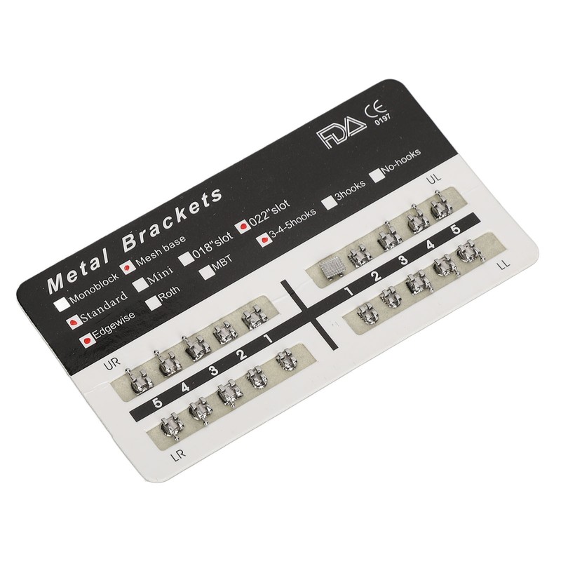 200pcs Dental Brackets Brace Highly Polished Metal Teeth Bracket Brace