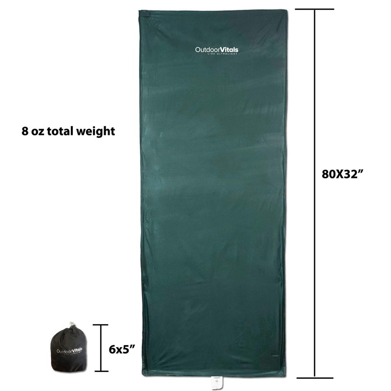 Outdoor Vitals Sleeping Bag Liner (Charcoal, Rectangular/Micro Polyester)