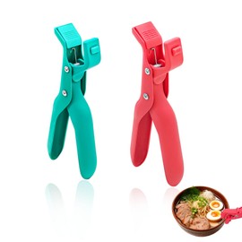 Pinza para placa caliente con almohadillas antideslizantes de silicona, soporte para placa de microondas resistente y clip para tazón antiquemaduras p