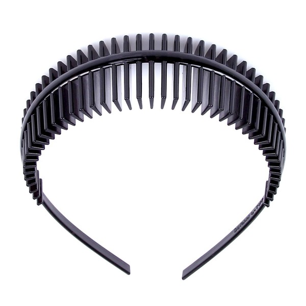 Plastic Toothed Hair Band Non Slip Waterproof Hair Band Hairpin Hair Ornaments Classic Teeth Comb Hair Hoop Headwear Hair Accessory for Men and Women (Black)