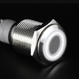 E Support Momentary 16mm 12V 3A White LED Light Angel Eye Push Button Toggle Switch Home Office