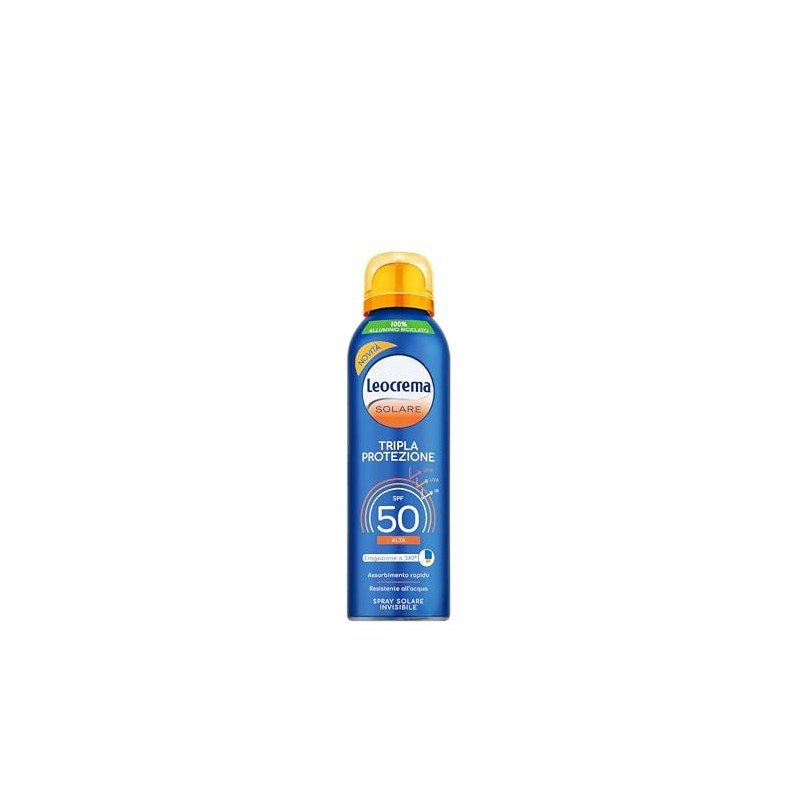Leocrema - Sonnenschutzspray Invisible SPF 50, dreifacher Sonnenschutz, transparente und