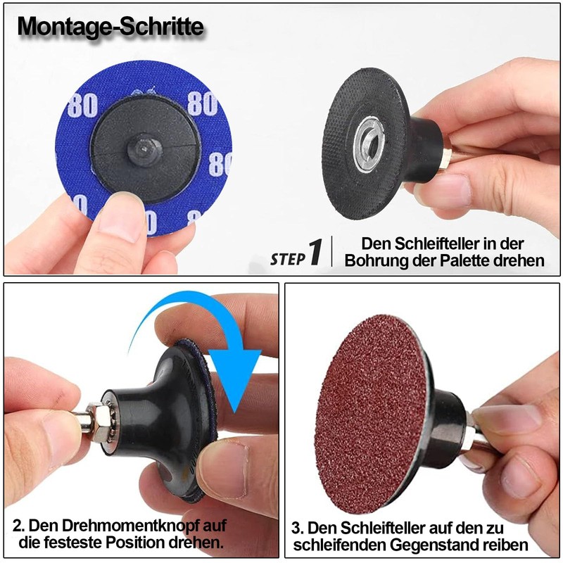 Sanding Disc Pads, 2 Inch 80 mm Sanding Disc Set,