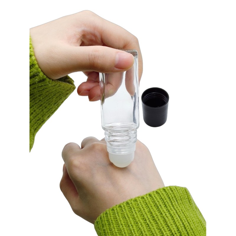 ZQDZYIE 2Packs Glass Roller Bottles 30ml/1 Oz Plastic Roller Ball
