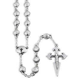 St James Santiago Pilgrimage Rosary metal shell beads