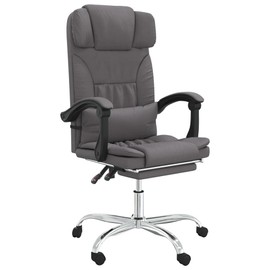 SKM Massage Reclining Office Chair Gray Faux Leather (15.6 KG/34.32 LBS)