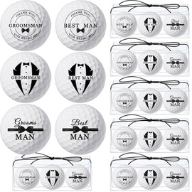 HyDren 6 Sets Groomsmen Golf Balls Groomsmen Proposal Gift Wedding Variety Golf Ball Gift Include 18 Golf Balls 6 PVC Box and Ropes Best Man Wedding Favors