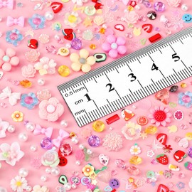 COOSLIM 150 Pieces 3D Resin Flowers Nail Charms, Rose Daisy Camellia Star Butterfly Bow Sunflower Shaped Nail Art Rhinestones Stud, Kawaii Jewelry for DIY Crafts Nail Art Decoration Supplies 3