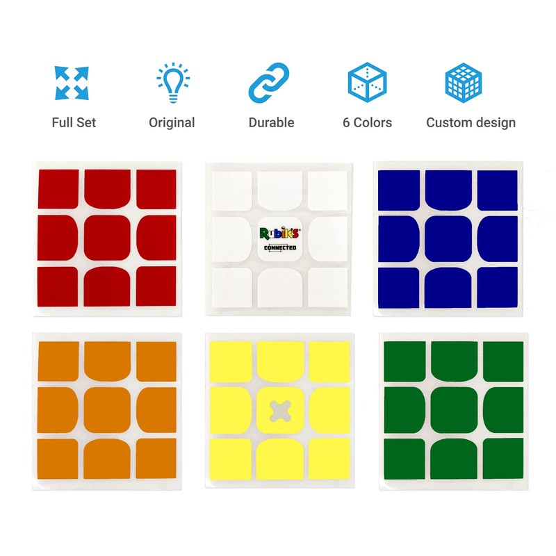 Rubik’s Connected Cube Replacement Stickers - Replacement Set of Stickers