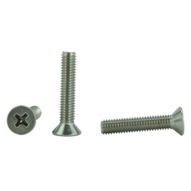 Stainless 10-32 x 1" (1/2" to 2" Lengths Available) Flat Head Machine Screws, Full Thread, Phillips Drive, Stainless Steel 18-8, Machine Thread (10-32 x 1")