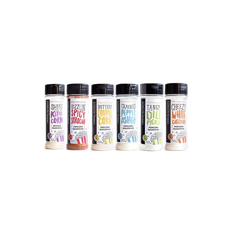 Gourmet Popcorn Seasoning Variety Pack, All Natural (6 Flavors) -