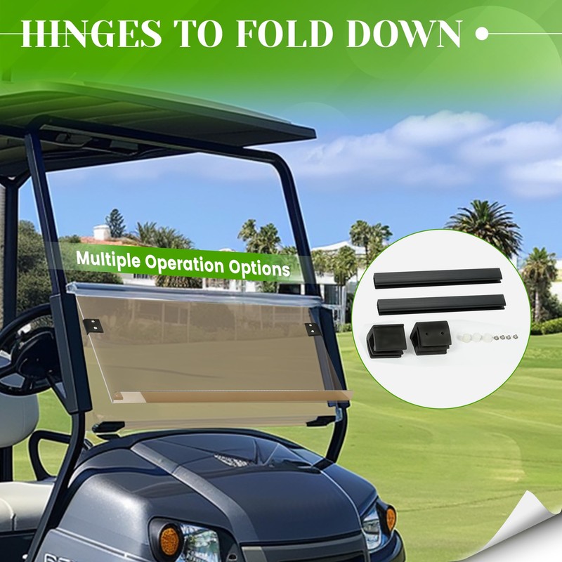 HECASA Tinted Folding Windscreen Compatible with 2017-UP Yamaha G29 DRIVE