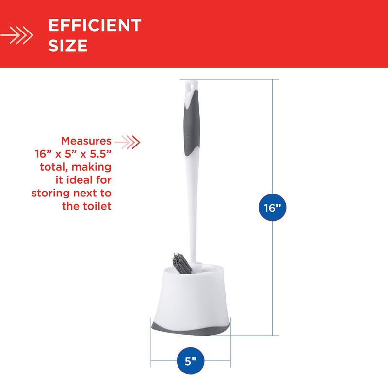 Clorox Under-Rim Toilet Bowl Brush with Corner Storage Caddy, 16