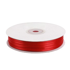 HUIHUANG Solid Color Satin Ribbon 1/8 inch x 100 Yards Roll Ribbon Thin Red Satin Double Face Crafts Ribbon for Crafts Sewing Christmas Gift Wrapping DIY Bows (Red)