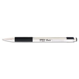 Zebra - F-301 Ballpoint Retractable Pen, Black Ink, Bold, Dozen 27310 (DMi DZ