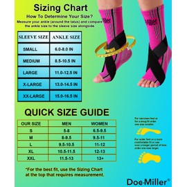 Doc Miller Ankle Brace for Women and Men - 1 Pair X-Large - Ankle Compression Sleeve with Adjustable Elastic Support Straps for Plantar Fasciitis Relief Sprained Foot and Achilles Tendonitis – Pink Black Color