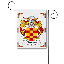 Cisneros Coat of Arms/Cisneros Family Crest 11 X 15 Garden Flag – Made in the U.S.A.