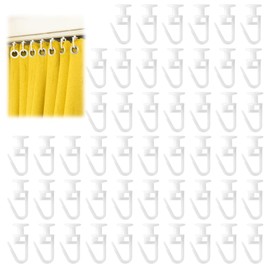 Curtain Hooks for Rails 34 mm, 50 Pieces Plastic Curtain Gliders, Curtain Hooks for Caravans, Curtain Rolls, White, Motorhome, Robust Curtain Rolls, Curtain Hooks for Caravan