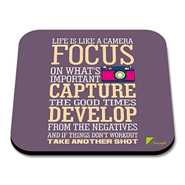 CS024 Life is Like a Camera Novelty Funny Coffee Tea Drink Gift Glossy MDF Wooden Coaster