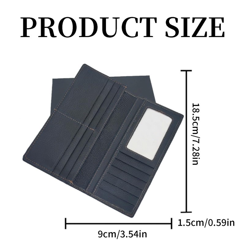 LEEXTON Men's Large Capacity Wallet - Genuine Leather Waiter's Wallet