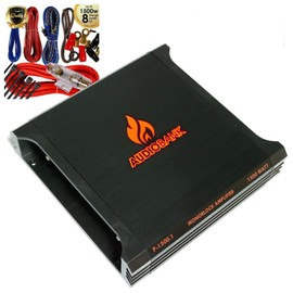 Audiobank P1500.1 1500 Watt 2-Ohm Stable 2 Channel Bridgeable & TRI-Mode Operation Stereo Amplifier + Complete 1500 Watts 8 Gauge Car Amplifier Installation Wiring Kit