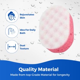 Homeshopa Bath Sponge for Adults, Exfoliating Body Shower Scrubber for Men Women Kids Children, Double-Sided Body Massage Sponges with 3 Colors, Cleaning Exfoliating Bathing Accessories (Pack of 12)