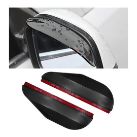 NYTKL 2 PCS Mirror Rain Visor Eyebrow, Rainproof PVC Side Mirror Guards Visor Eyebrow Protector, Auto Exterior Carbon Fiber Rearview Mirrors Rain Cover for Car Truck SUV (Black)