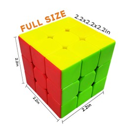 INTEGEAR 6 Pack Full Size Stickerless 56mm Magic Speed Cube 3x3 Easy Turning and Smooth Play Durable Puzzle Cube Toy for Kids