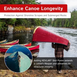 The Felt Store Kevlar® Felt Skid Plates for Canoes - Excellent Cut & Abrasion Resistance, Protect Bow & Stern, Kayak Accessory for Canoe & Boat Protection, 2 Pieces