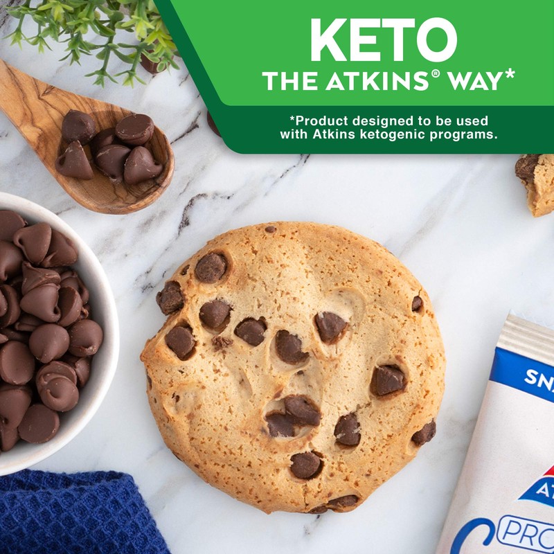 Atkins Chocolate Chip Protein Cookie, Protein Dessert, Rich in Fiber,