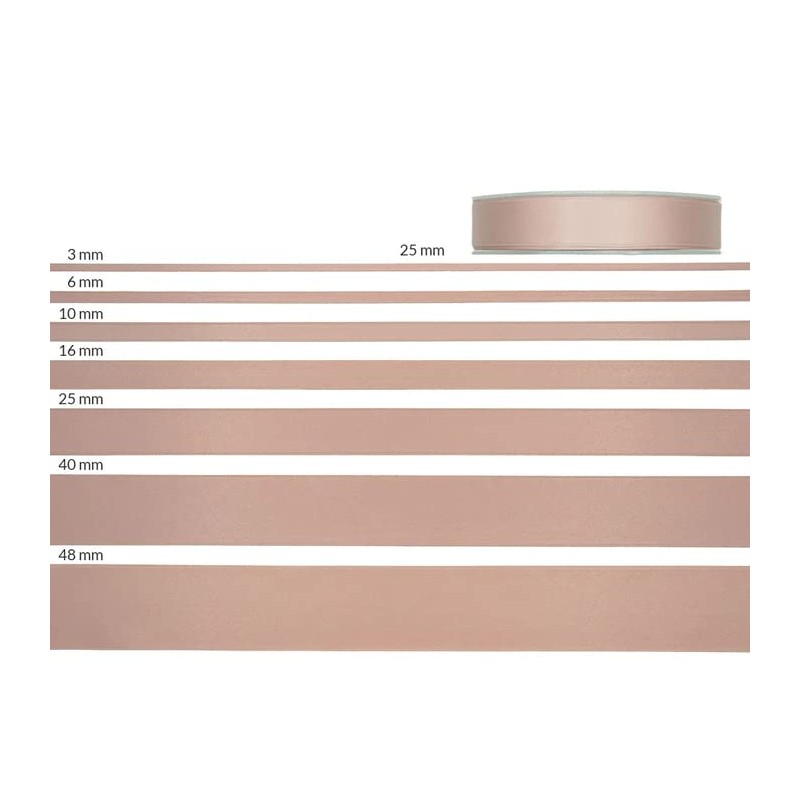 Furlanis Double Satin Ribbon Taupe 25mm x 25m