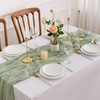 Aoksunova Cheesecloth Wedding Table Runner, Eucalyptus Green, Muslin, Chiffon, 400