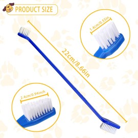 Dog Toothbrush Bulk 200 Pcs 8 Colors - Dual Headed Cat & Dog Toothbrushes Kit, Long Handle Dental Brushes for Large/Small Dogs, Cats, Pets Teeth Cleaning Supplies