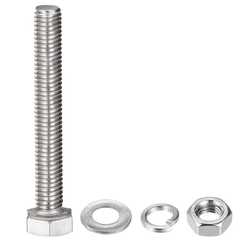 uxcell M8 x 55mm Hex Head Screws Bolts, Nuts, Flat