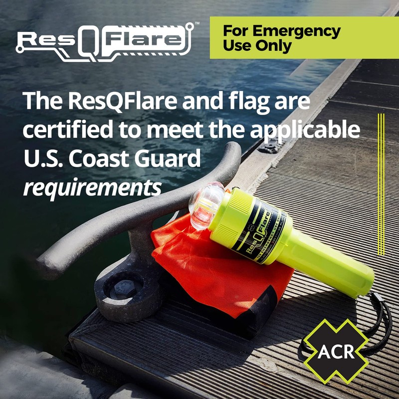 ACR ResQFlare Electronic Distress E-Flare and Flag, USCG Approved Replacement