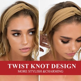 Pack of 6 Women's Elastic Hair Bands for Women Soft Non-Slip Yoga Headband Women's Hair Band Multicoloured Running Sports Headbands Hair Wrap for Girls