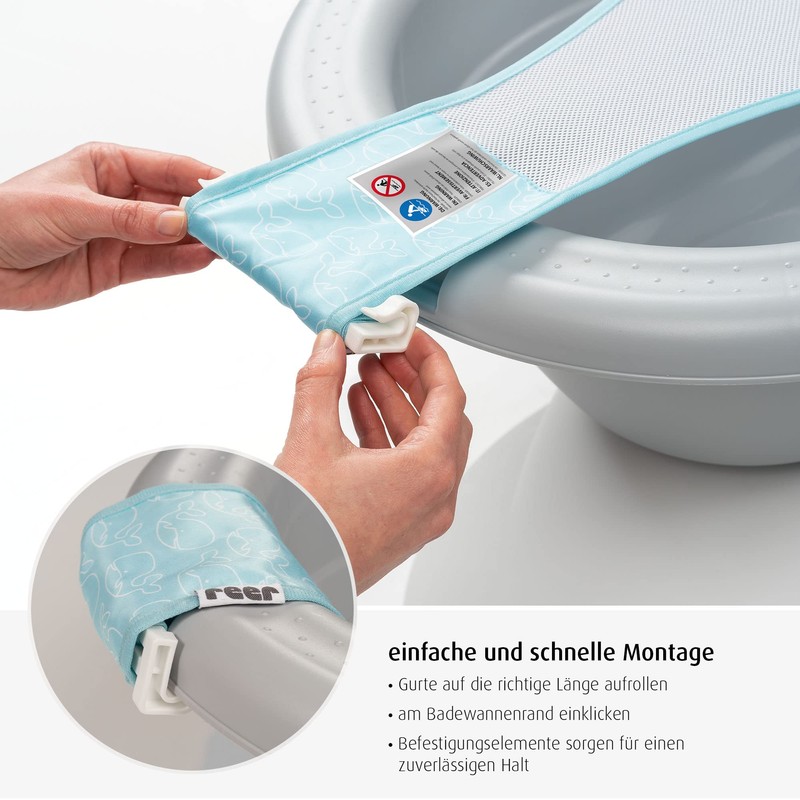 reer MyHappyBath Sling Baby Bath Net for Optimal Lying of