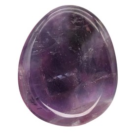 Ladeukoi Natural Amethyst Crystal Thumb Worry Stone, Hand Carved Healing Crystal Teardrop Pocket Stones for Anxiety Stress Relief Meditation