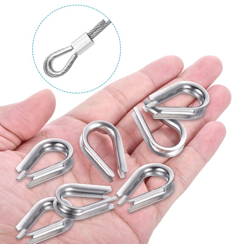 PATIKIL M5 Stainless Steel Thimbles 20pcs Wire Rope Thimbles 5mm